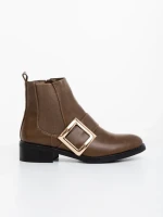 Botine dama khaki din piele ecologica Vitera