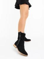 Cizme dama negre din material textil Ladonna