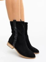 Cizme dama negre din material textil Ladonna