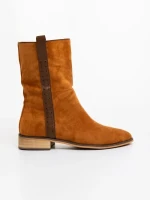 Cizme dama camel din material textil Ladonna