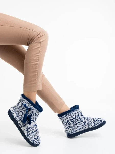 Papuci dama navy din material textil Corliss