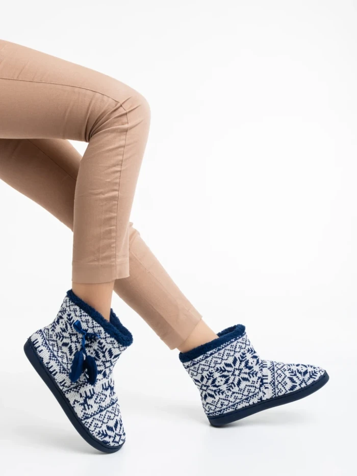 Papuci dama navy din material textil Corliss