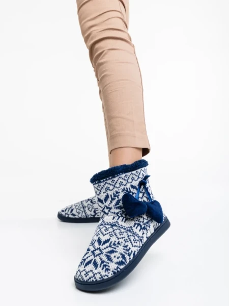 Papuci dama navy din material textil Corliss