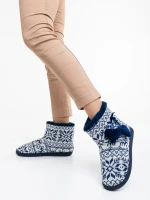 Papuci dama navy din material textil Corliss