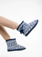 Papuci dama navy din material textil Corliss