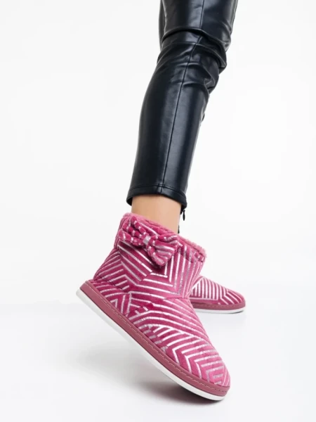 Papuci dama roz din material textil Shanika