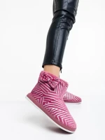 Papuci dama roz din material textil Shanika