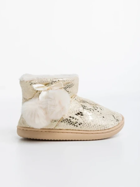 Papuci copii bej din piele ecologica Aspen