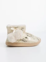 Papuci copii bej din piele ecologica Aspen