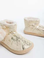 Papuci copii bej din piele ecologica Aspen