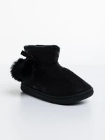 Papuci copii negri din piele ecologica Aspen