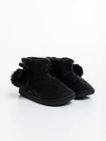 Papuci copii negri din piele ecologica Aspen