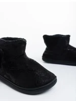 Papuci copii negri din piele ecologica Aspen