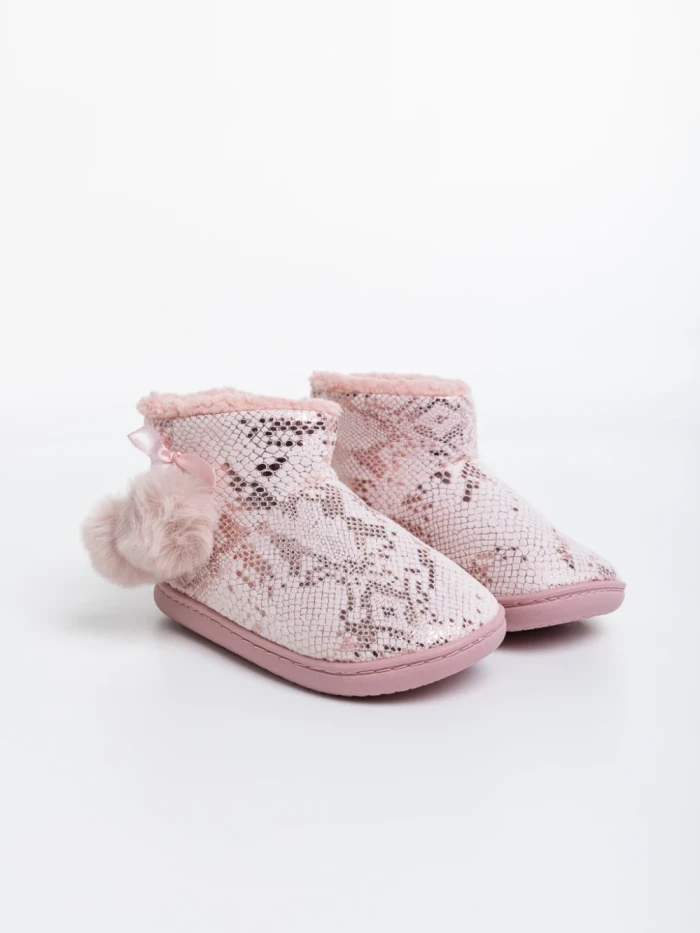 Papuci copii roz din piele ecologica Aspen