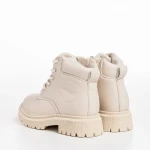 Ghete copii bej din piele ecologica Faviola