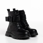 Ghete copii negre din piele ecologica Verdia