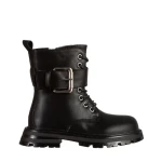 Ghete copii negre cu argintiu din piele ecologica Verdia