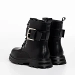 Ghete copii negre cu argintiu din piele ecologica Verdia