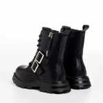 Ghete copii negre cu argintiu din piele ecologica Venecia