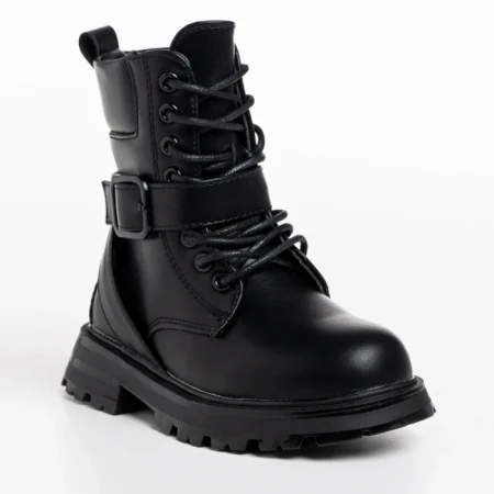 Ghete copii negre cu argintiu din piele ecologica Suprina