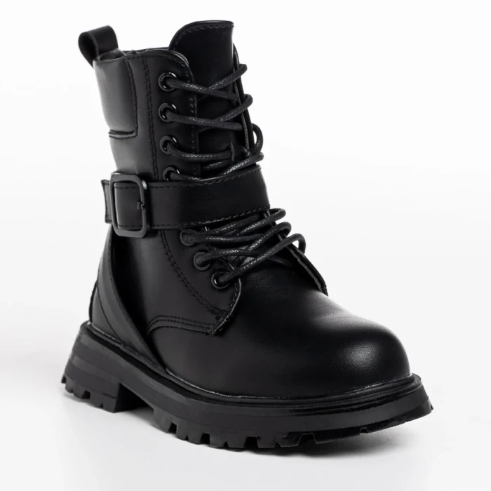 Ghete copii negre cu argintiu din piele ecologica Suprina