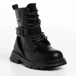 Ghete copii negre cu argintiu din piele ecologica Suprina