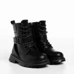 Ghete copii negre cu argintiu din piele ecologica Suprina