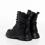 Ghete copii negre cu argintiu din piele ecologica Suprina