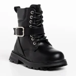 Ghete copii negre cu argintiu din piele ecologica Suprina