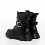 Ghete copii negre cu argintiu din piele ecologica Suprina