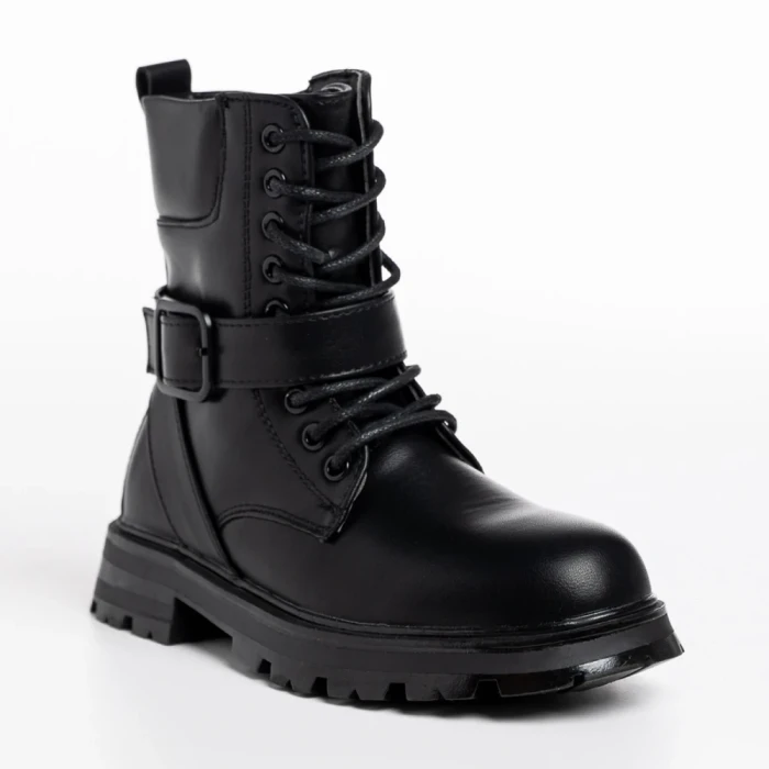 Ghete copii negre cu argintiu din piele ecologica Suprina