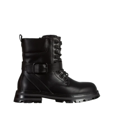 Ghete copii negre cu argintiu din piele ecologica Suprina