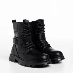 Ghete copii negre cu argintiu din piele ecologica Suprina