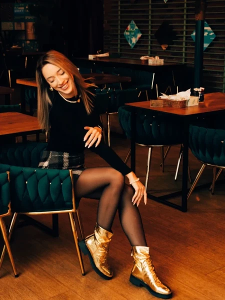 Cizme dama Arella aurii