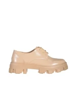 Pantofi dama casual bej din piele ecologica lacuita Tayla