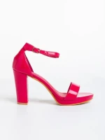 Sandale dama fucsia din piele ecologica lacuita Disha