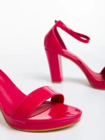 Sandale dama fucsia din piele ecologica lacuita Disha