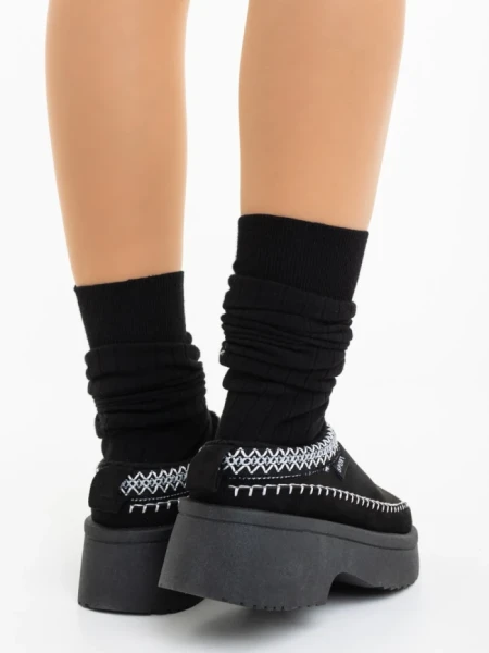 Papuci dama negri din material textil Zafira