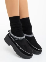 Papuci dama negri din material textil Zafira