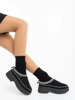 Papuci dama negri din material textil Zafira