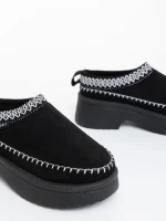 Papuci dama negri din material textil Zafira