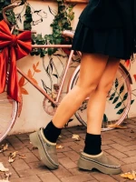 Papuci dama verzi din material textil Zafira