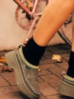 Papuci dama verzi din material textil Zafira