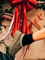 Papuci dama verzi din material textil Zafira