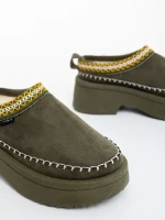 Papuci dama verzi din material textil Zafira