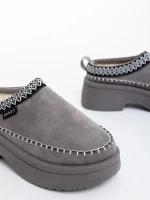 Papuci dama gri din material textil Zafira