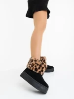 Cizme dama negre din material textil  Zalinda