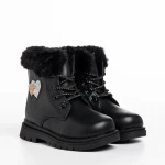 Cizme copii negre din piele ecologica Sedona