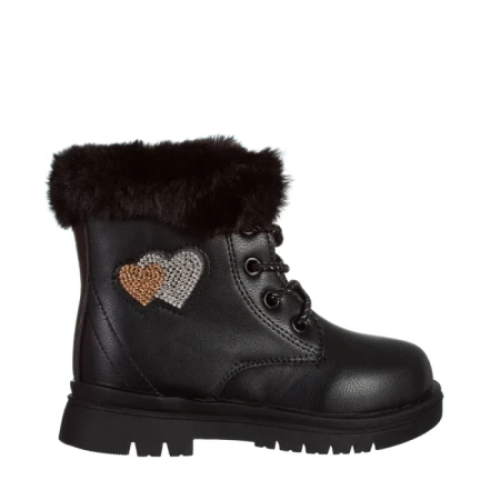 Cizme copii negre din piele ecologica Sedona