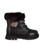 Cizme copii negre din piele ecologica Sedona